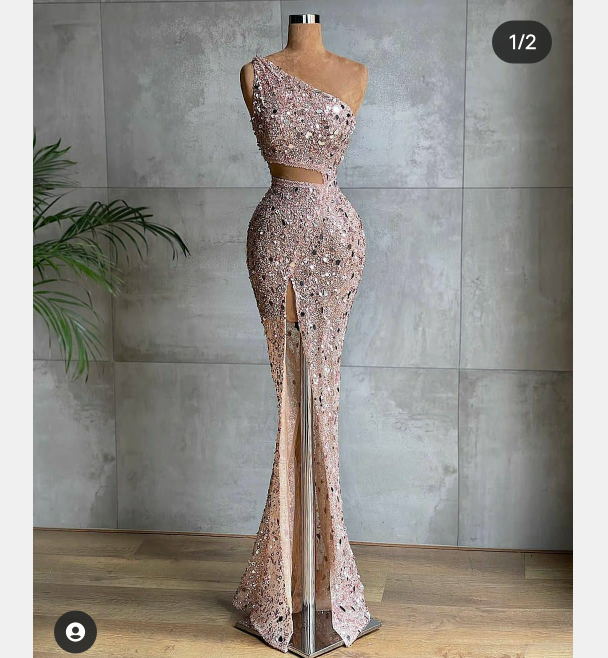 Women dress Jennifer Lawrence Mermaind Ankle-length One-Shoulder Tube Sexuality Kardashian Bateau Backless Red Miranda Kerr Lace Sequins Crystal Party Tassel