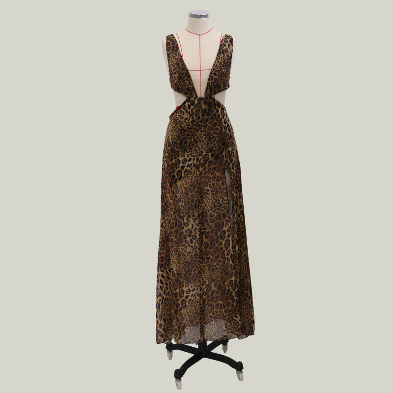 Chiffon Leopard Party Dresses