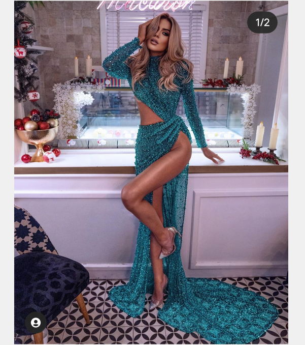 Women dress Jennifer Lawrence Mermaid Ankle-length Jumpsuit Belt Crew Neck Tube Sexuality Kardashian Backless Miranda Kerr V-Neck Lace Sequins Party