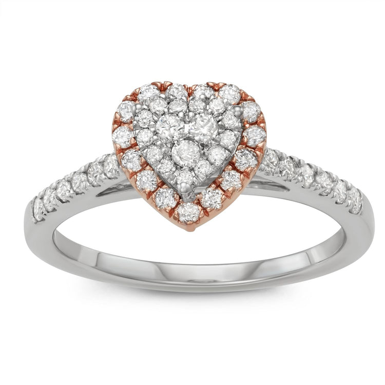 Simply Vera Vera Wang Two Tone 14k Gold 1/2 Carat T.W. Diamond Heart Engagement Ring